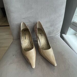 J‎ Renee Beige Women's Heels unique snake sling summer heels